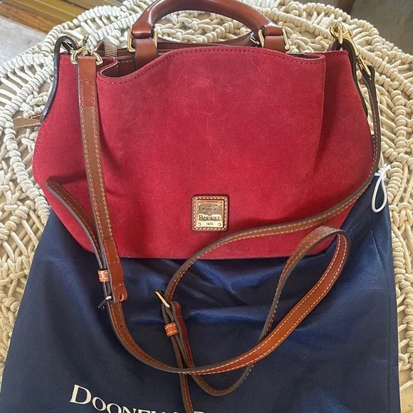 Dooney & Bourke Red Satchel with Leather Trim - Picture 8 of 16